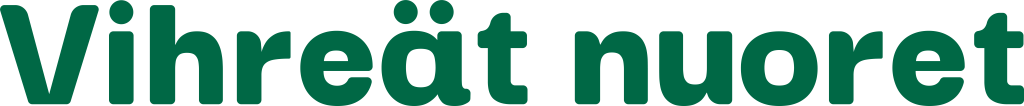 Vihreiden nuorten logo, yksirivinen, vihreä